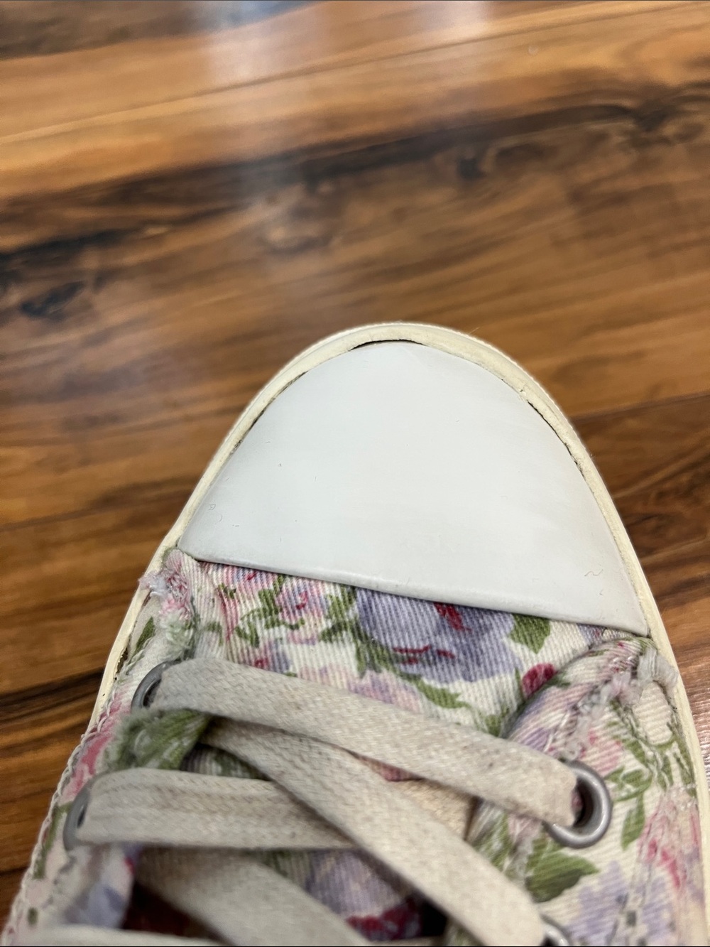 R13 Distressed High-Top Platform Sneakers - Cream Floral - Picture 9 of 10